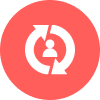 Person inside rotating arrows