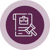 Legal document and gavel icon.