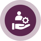 User management icon in purple circle.